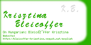 krisztina bleicoffer business card